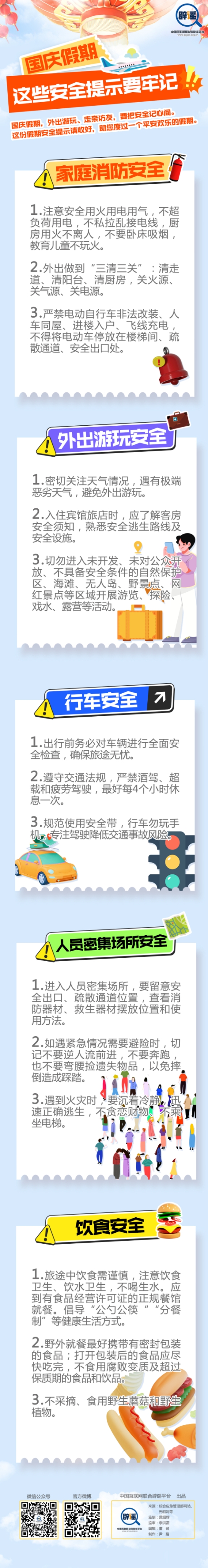 国庆假期，这些安全提示要牢记